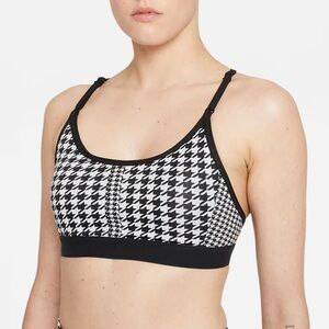Nike Black and White Houndstooth Sports Bra